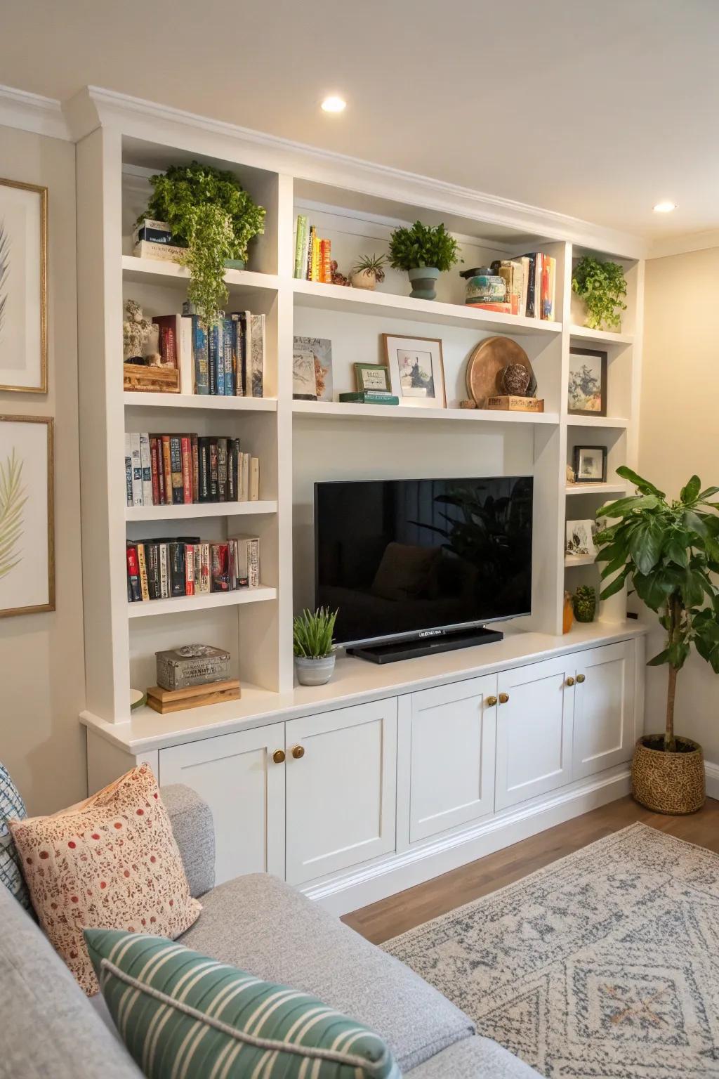 Built-in storage keeps the room organized and stylish