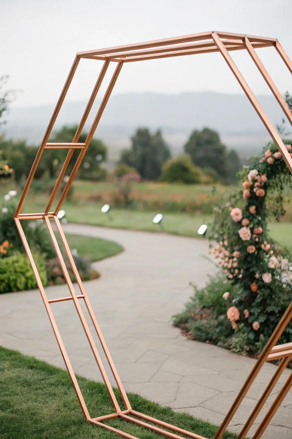 A modern geometric arch that stands out with its sleek design.