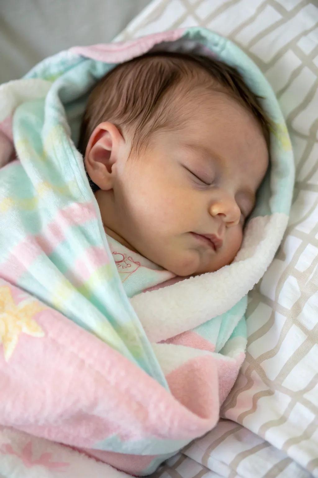 A tender close-up capturing the peaceful slumber of your newborn.