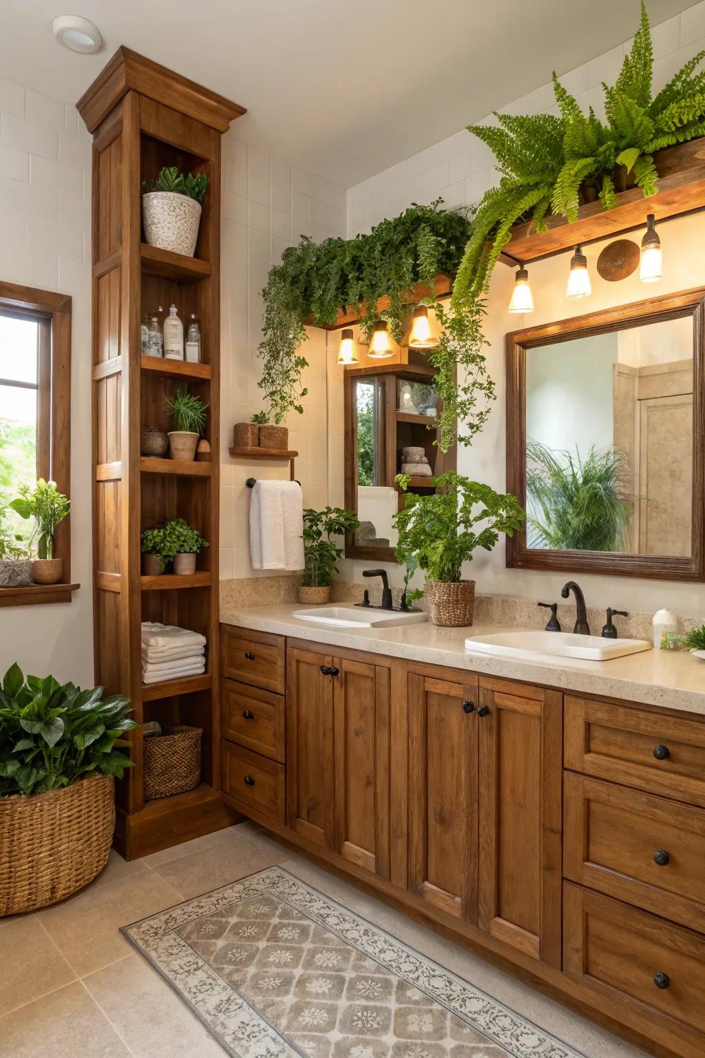Natural elements add warmth and life to your bathroom.