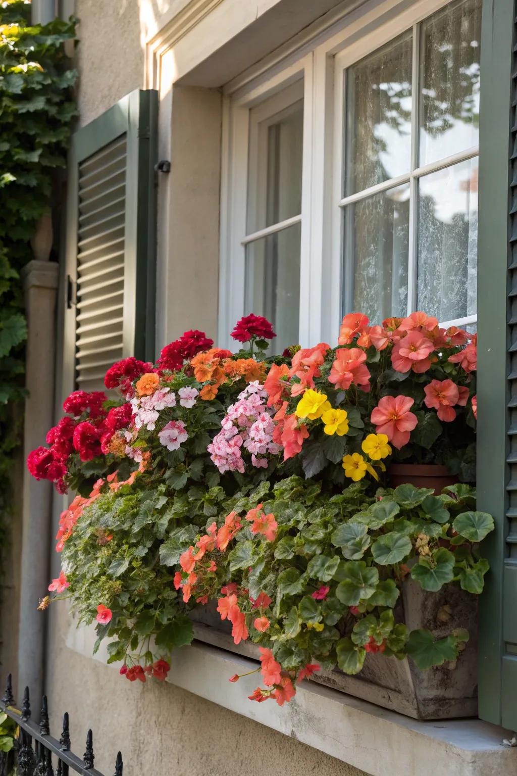 Begonias thrive in shade, brightening up darker spots.