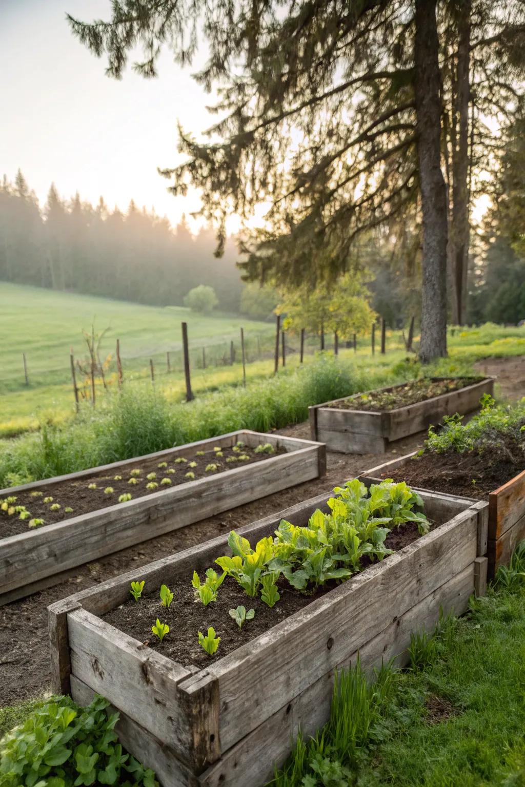 Douglas fir offers a simple and rustic charm for your garden beds.