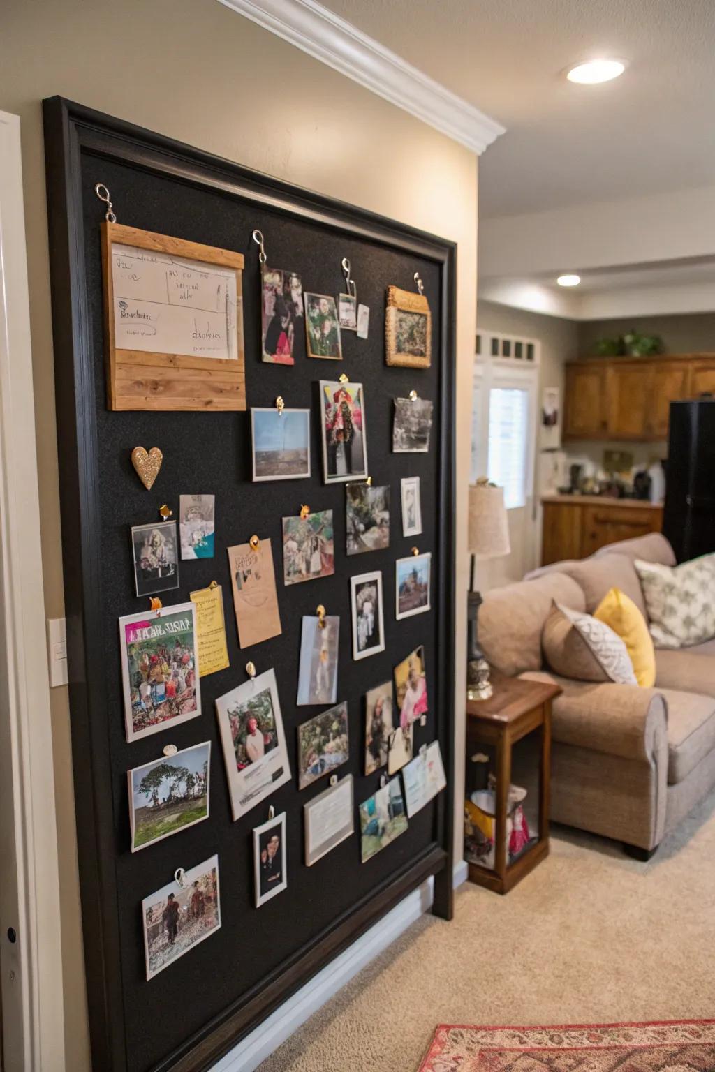 Capture precious family memories with a personalized bulletin board.