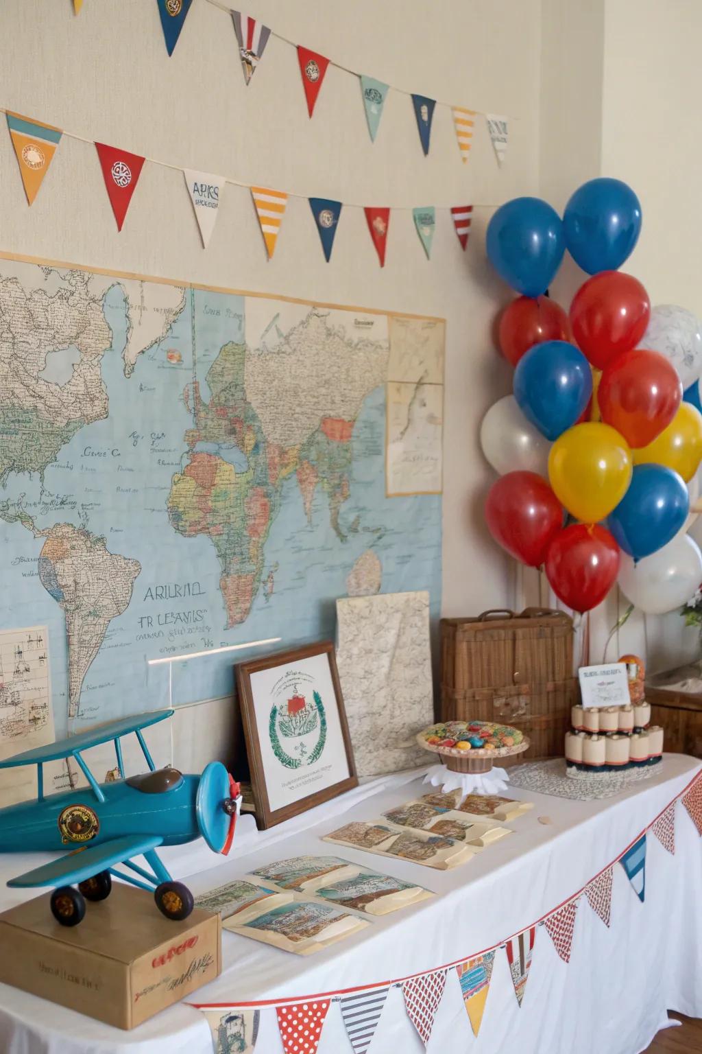 Vintage airplane-themed baby shower ready for takeoff