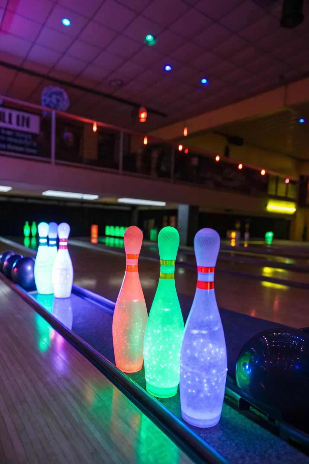 Bring the bowling alley home with a glow-in-the-dark twist.