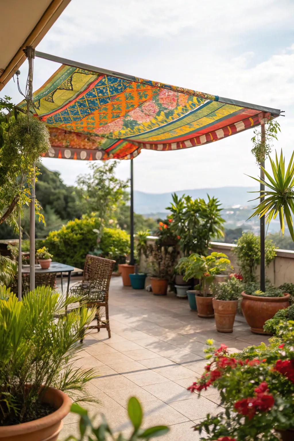 Vibrant canvas colors add personality to your patio.