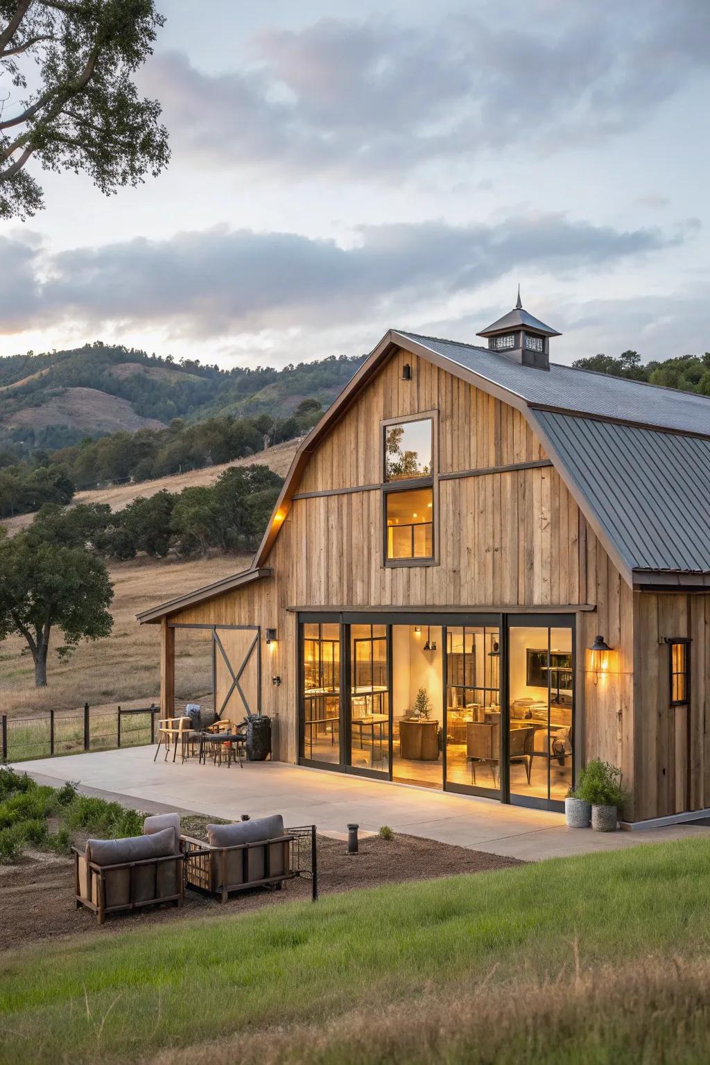 Rustic barndominium with a perfect blend of tradition and modernity.