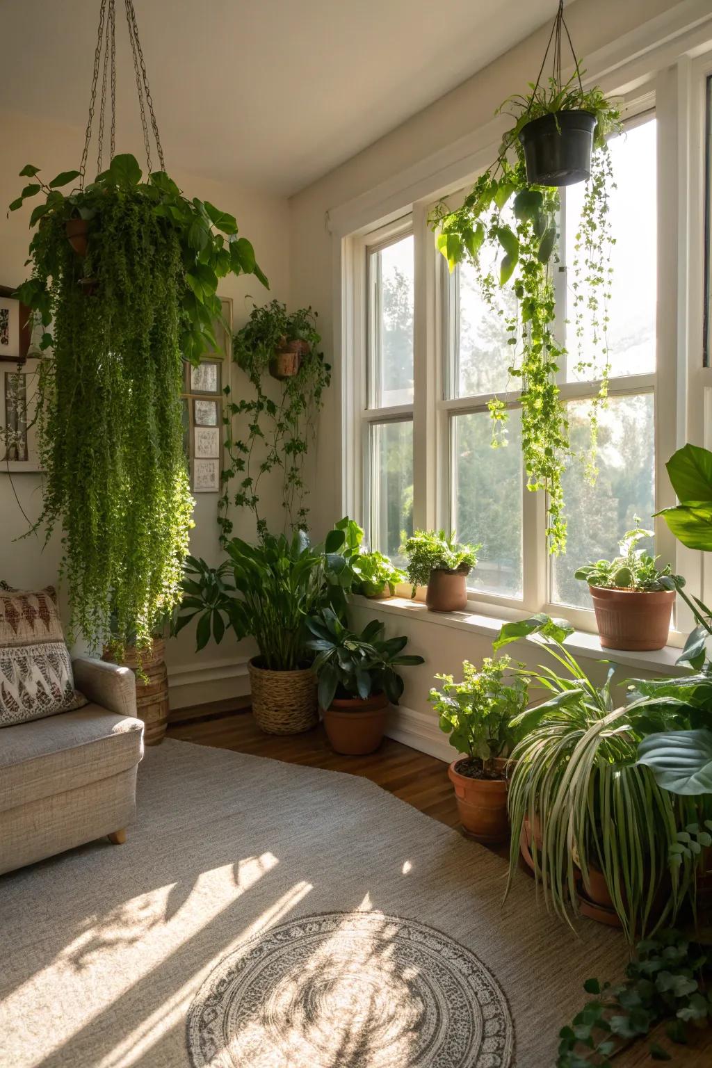 Greenery breathes life into coastal farmhouse decor.