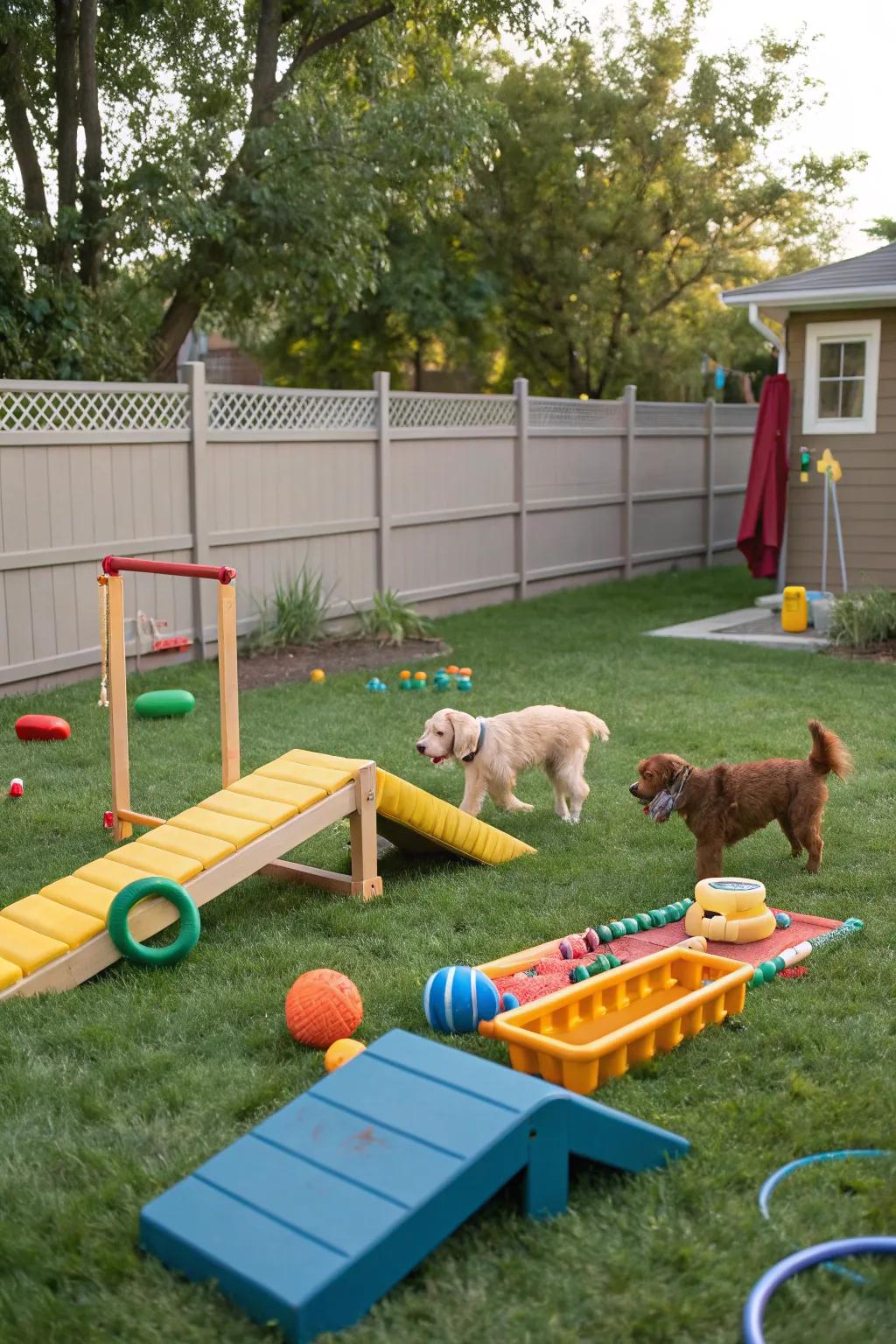 Keep your dog entertained with a homemade toy station.