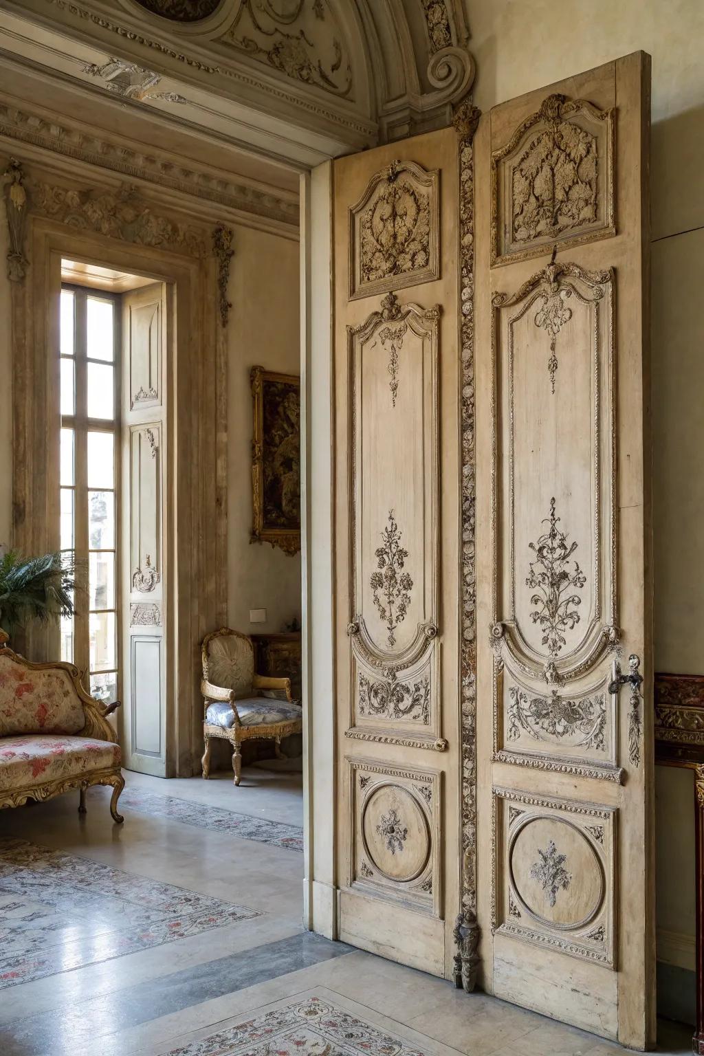 Bring unique character with antique doors.