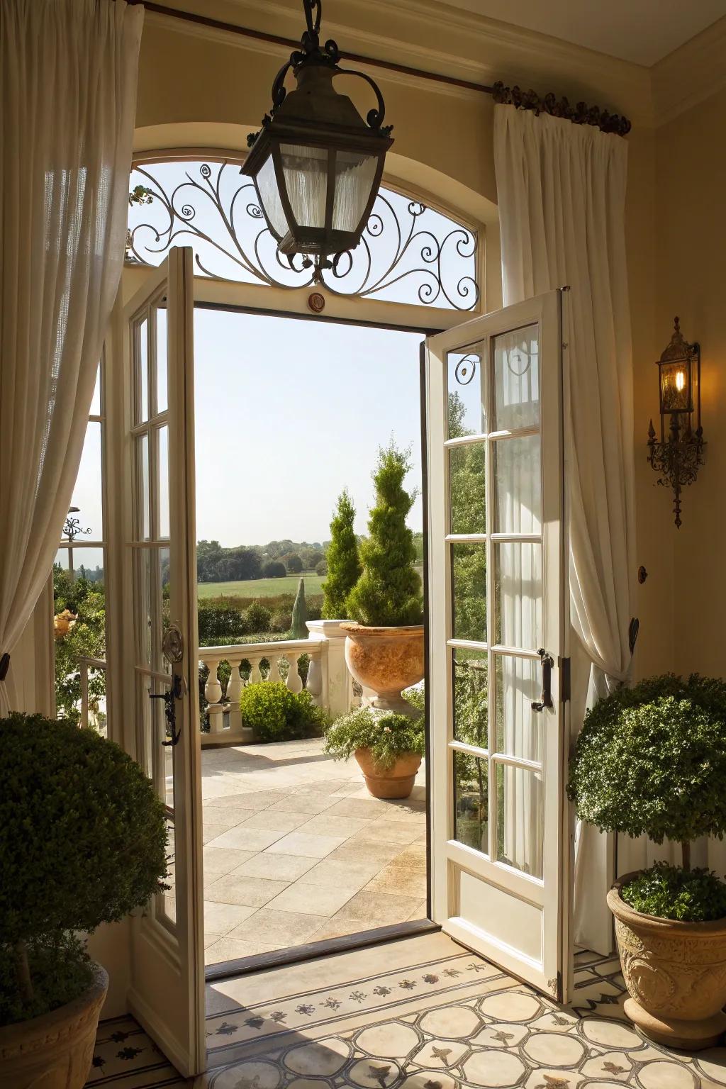 French doors bring classic elegance to small spaces.