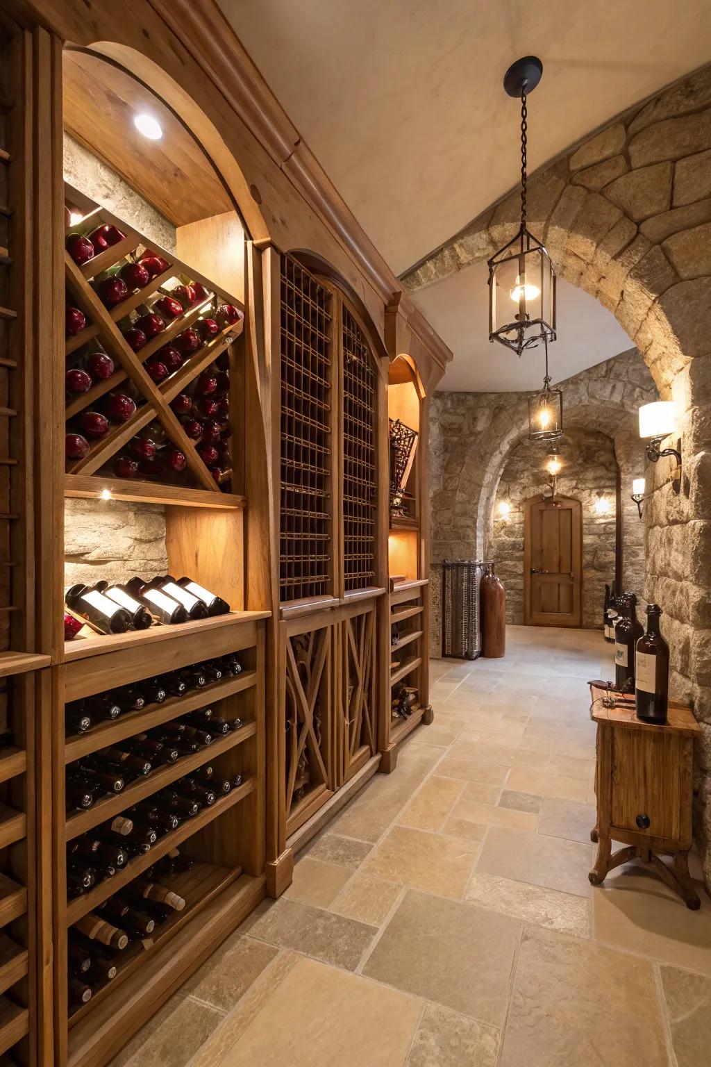 A sophisticated wine cellar for the connoisseur.