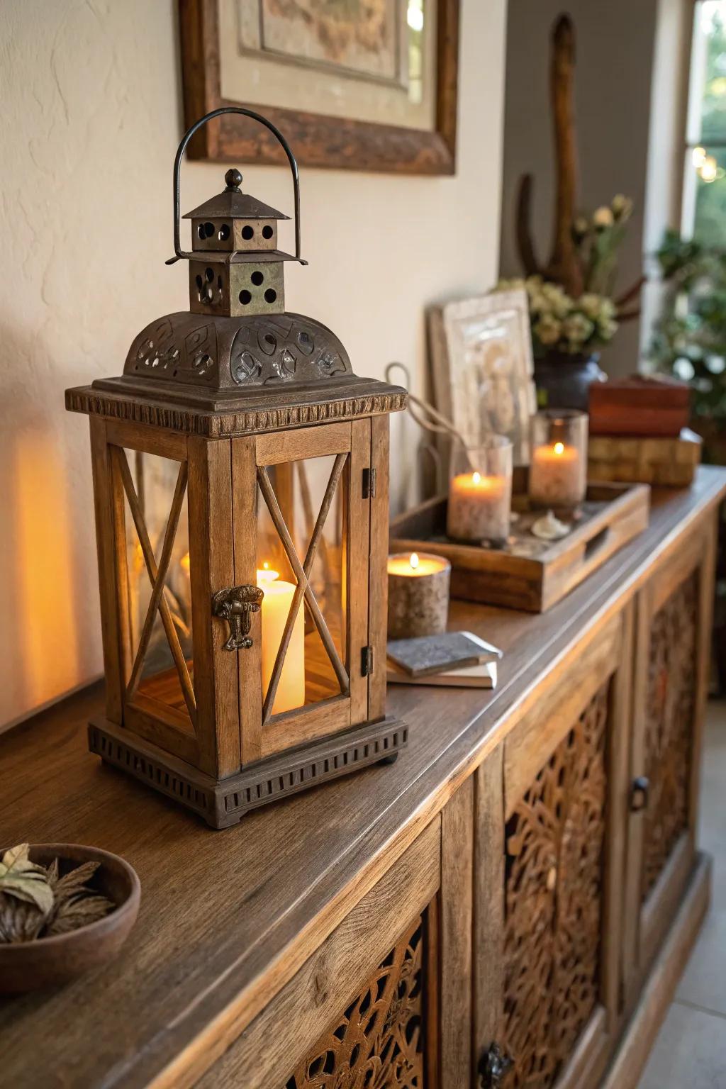 Rustic lanterns add timeless elegance to any decor.