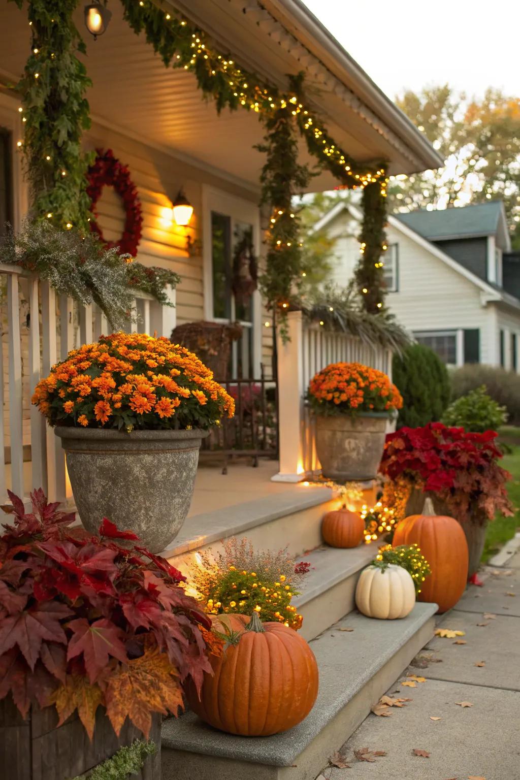Celebrate the seasons with festive flower pot decorations.