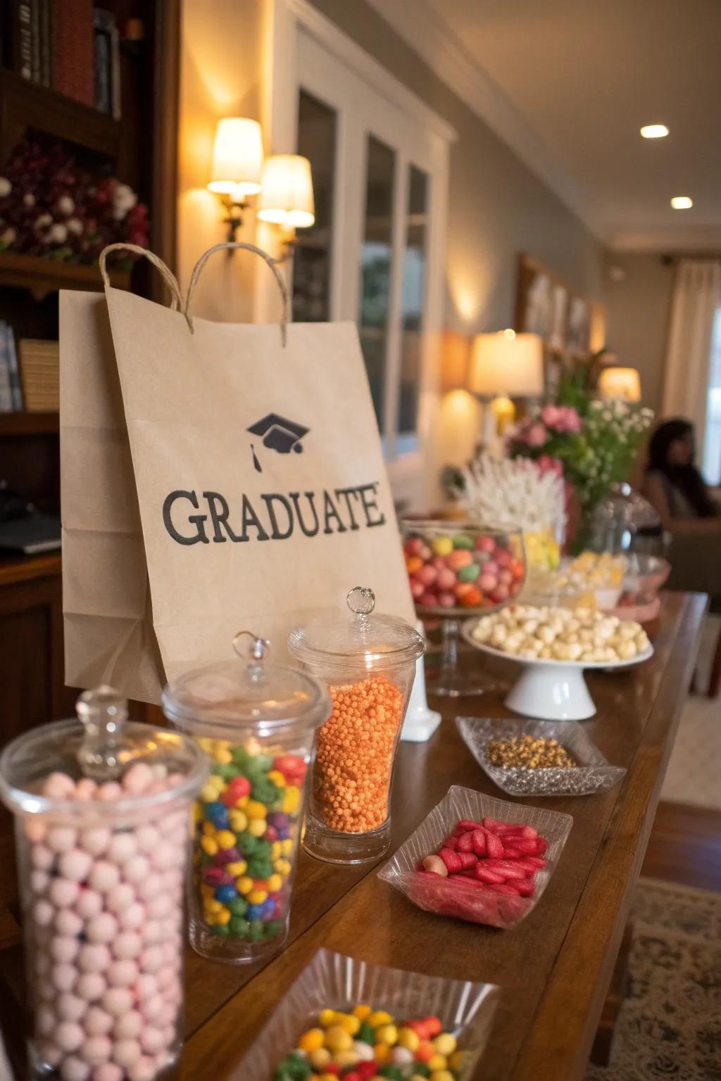 Send guests home with personalized candy bags for a lasting memory.