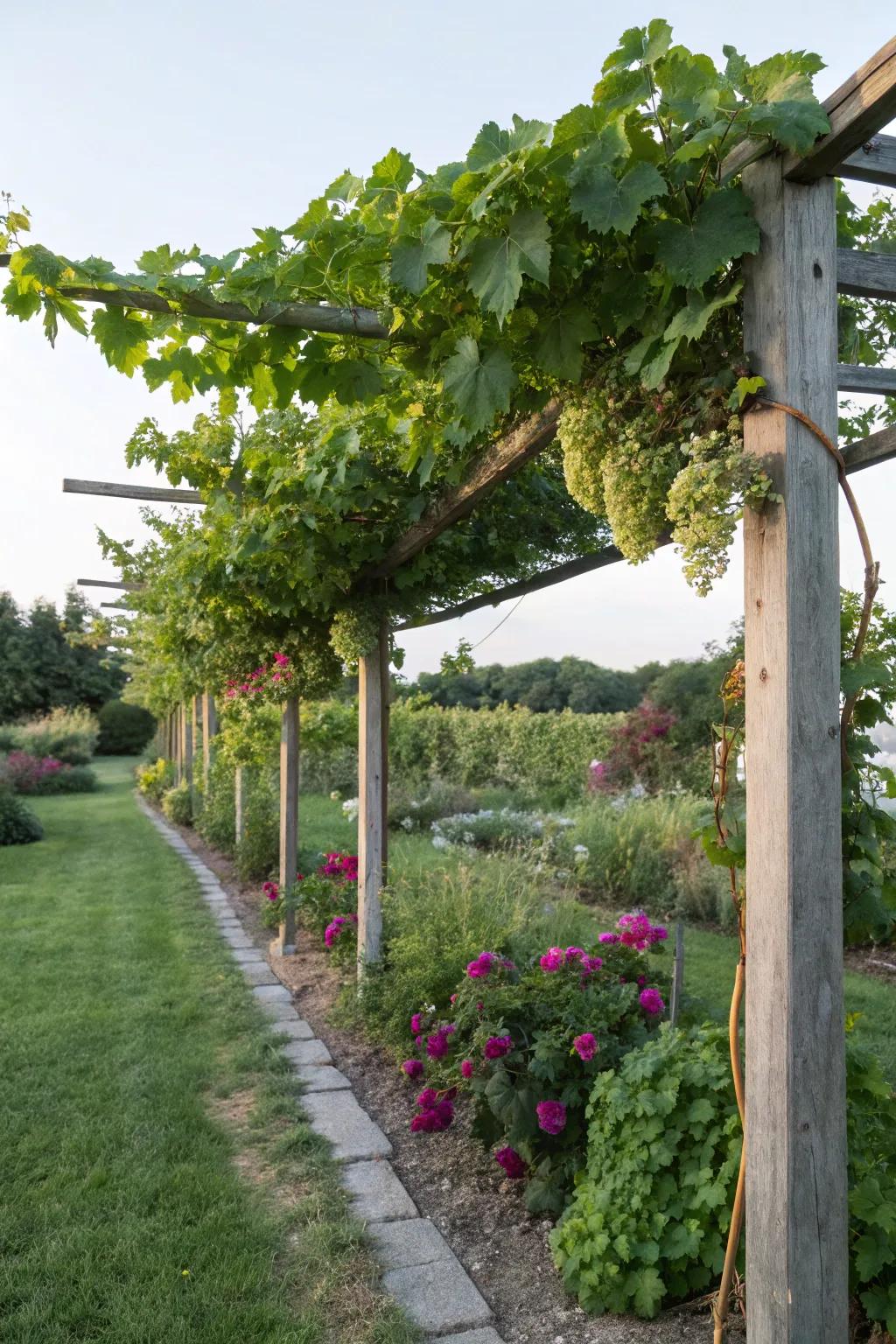 Freestanding T-post trellises are adaptable and straightforward to assemble.