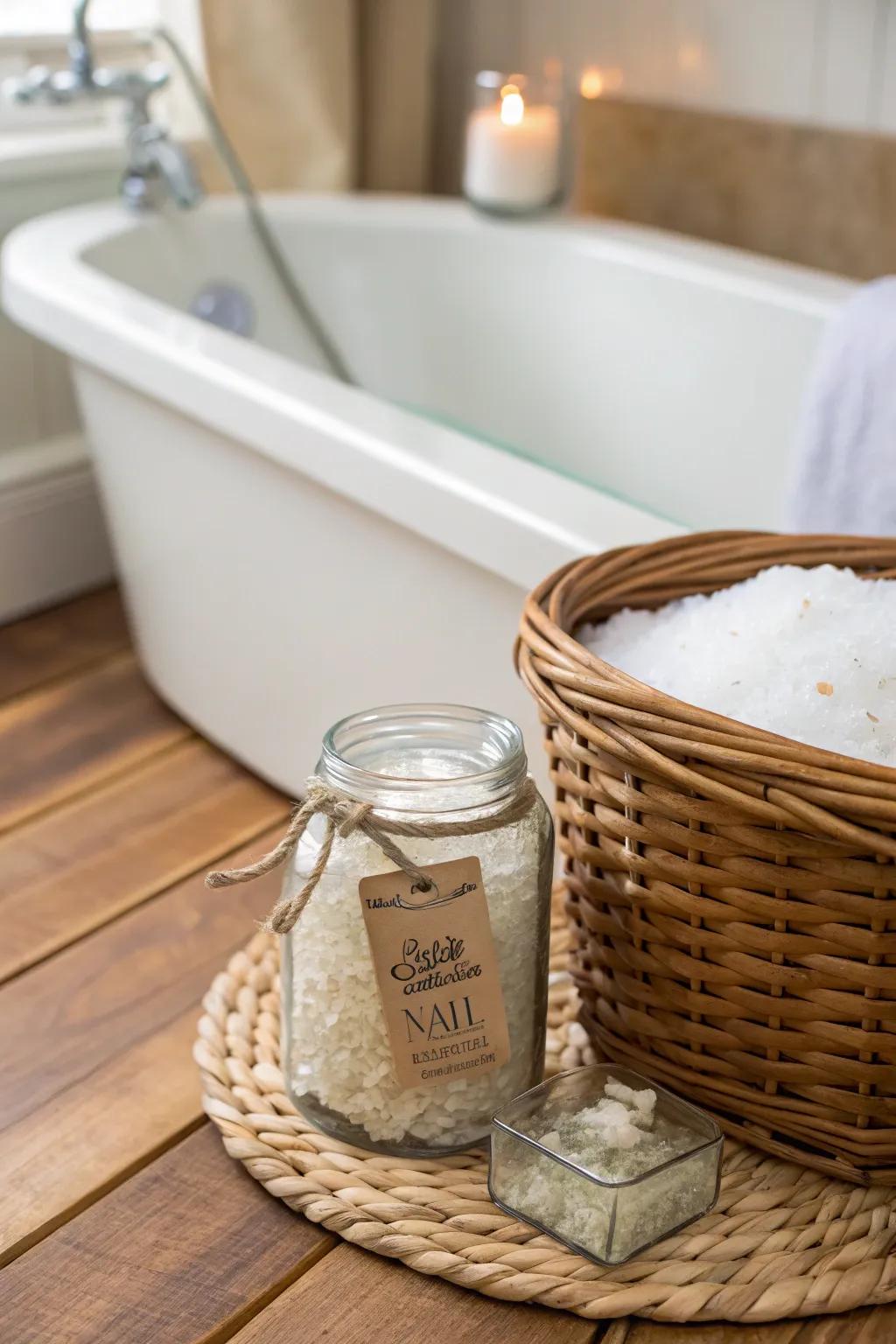 Luxurious bath salts for a soothing soak.