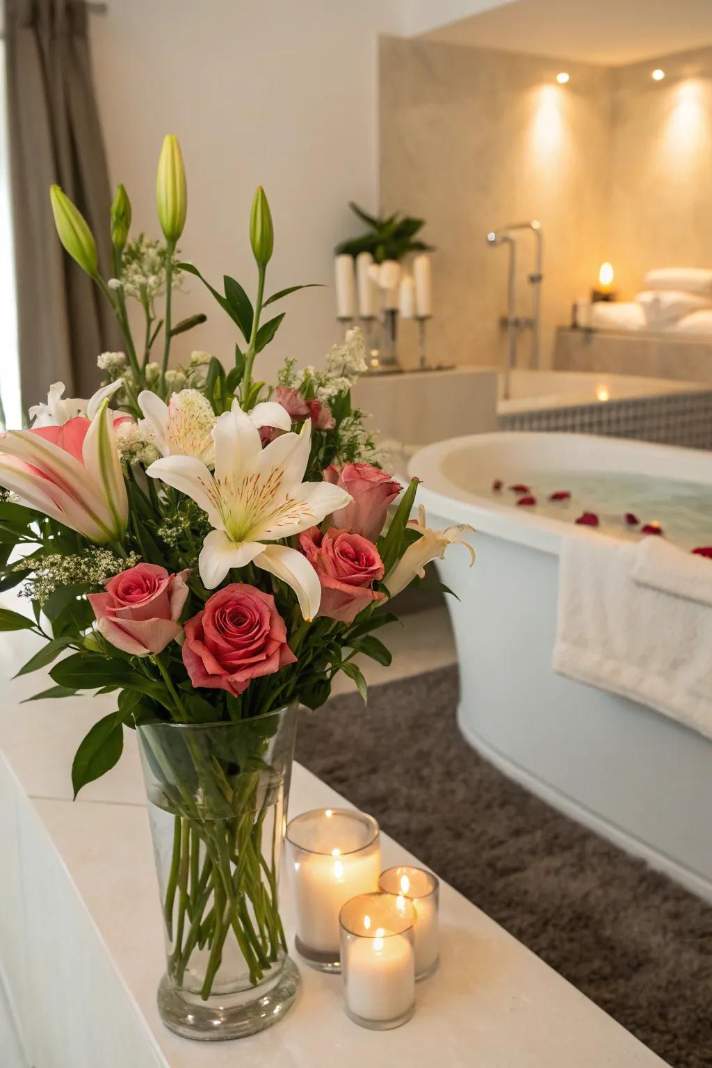 Fresh flowers bring a natural beauty to your spa party.