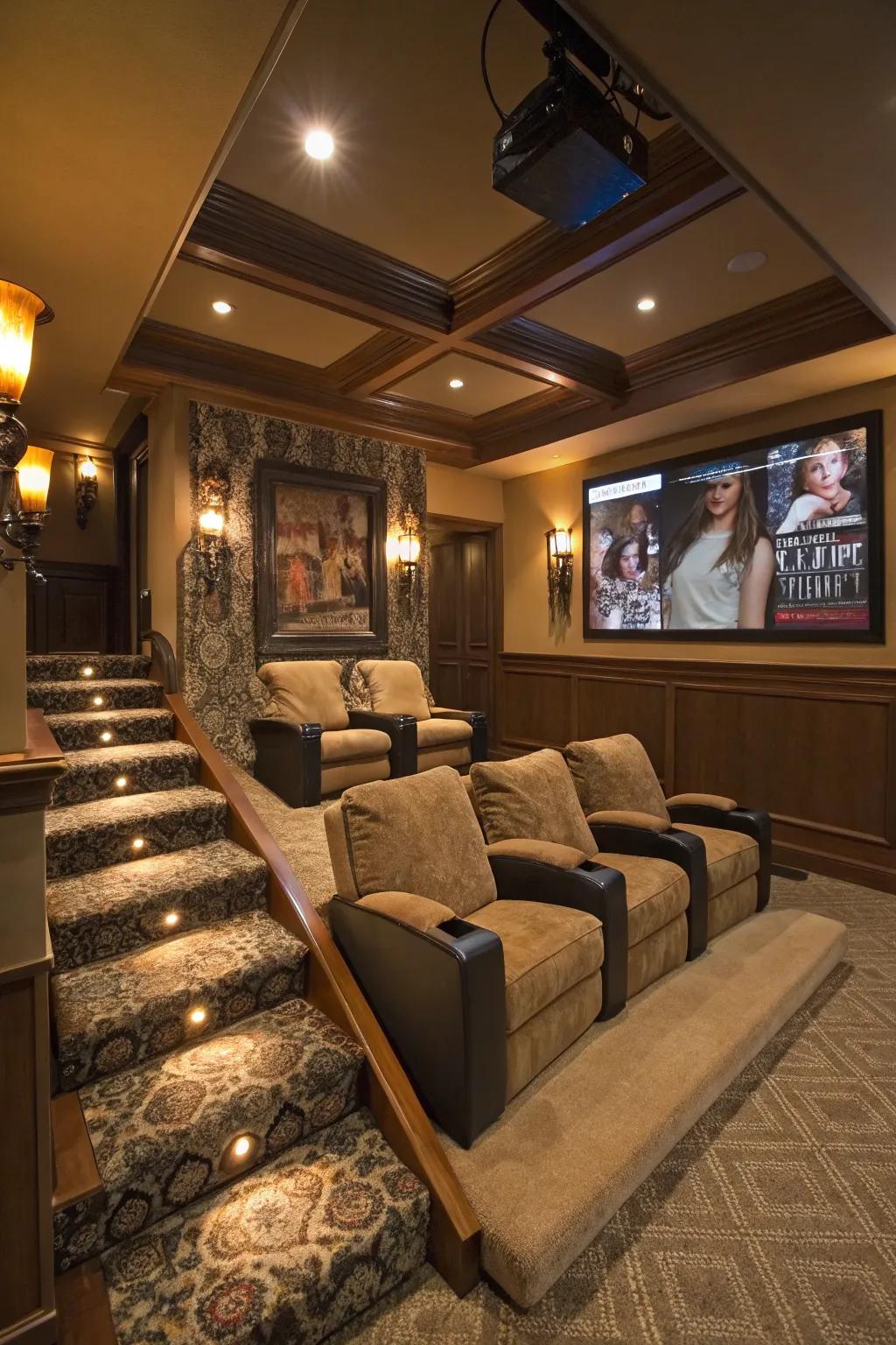 Compact risers maximize space in smaller home theaters.