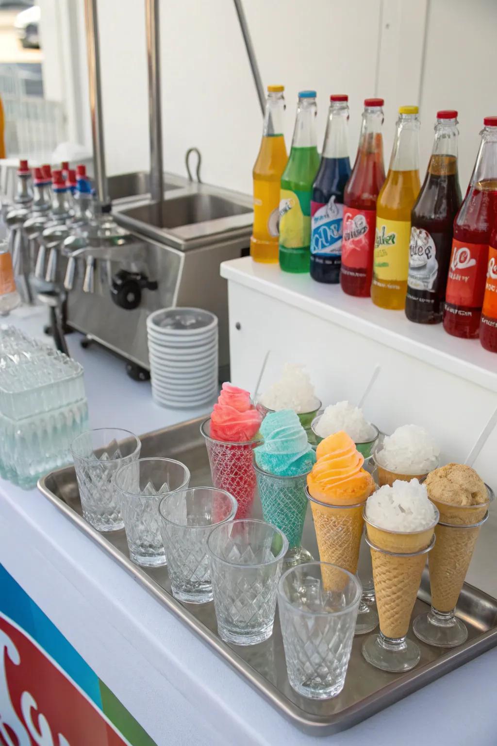 An ice cream float station that adds a fizzy delight to any event.