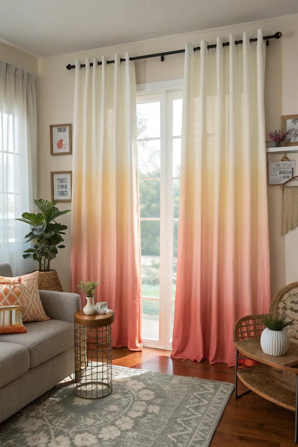 Two-tone curtains offer a sophisticated touch to any decor.