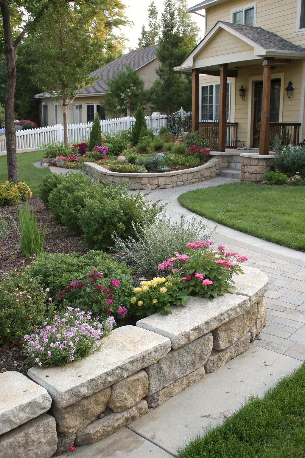 Defined borders keeping the landscaping tidy and organized.