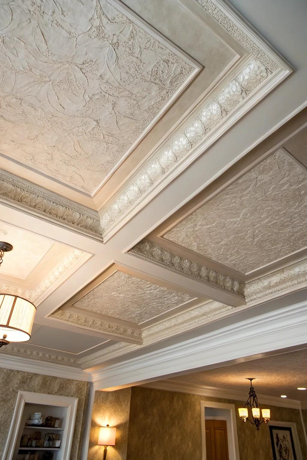Textural elements can transform your tray ceiling into a work of art.