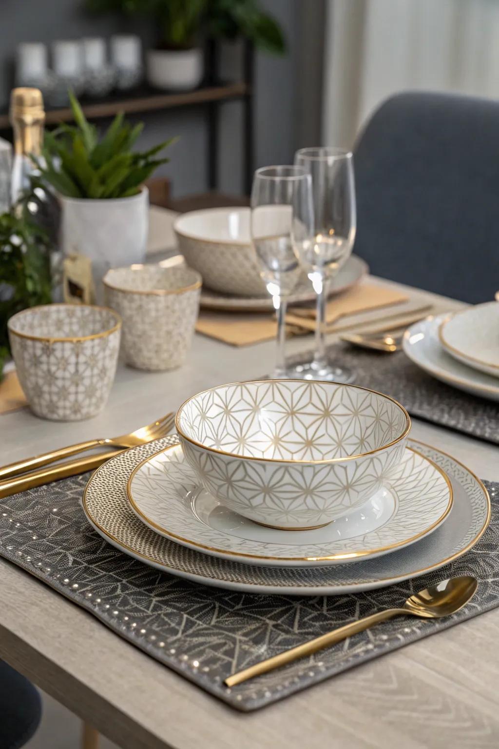 Statement dinnerware adds elegance to any meal.