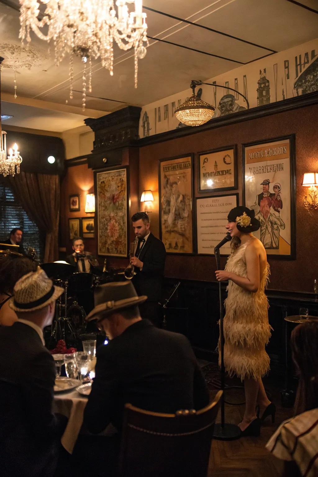 Relive the glamour of the Roaring Twenties with a speakeasy party.