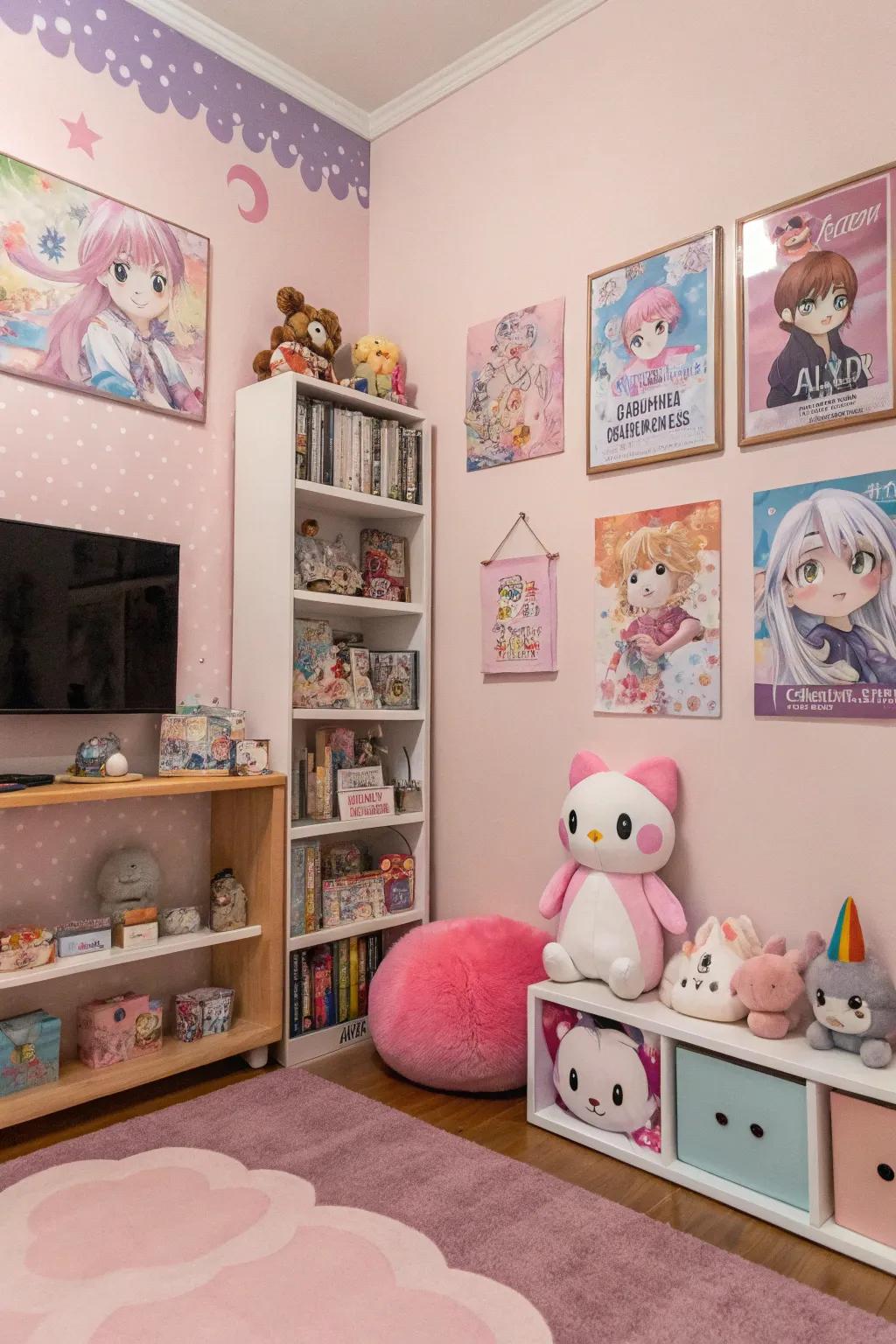 Use color to unify your space and highlight your anime fandom.