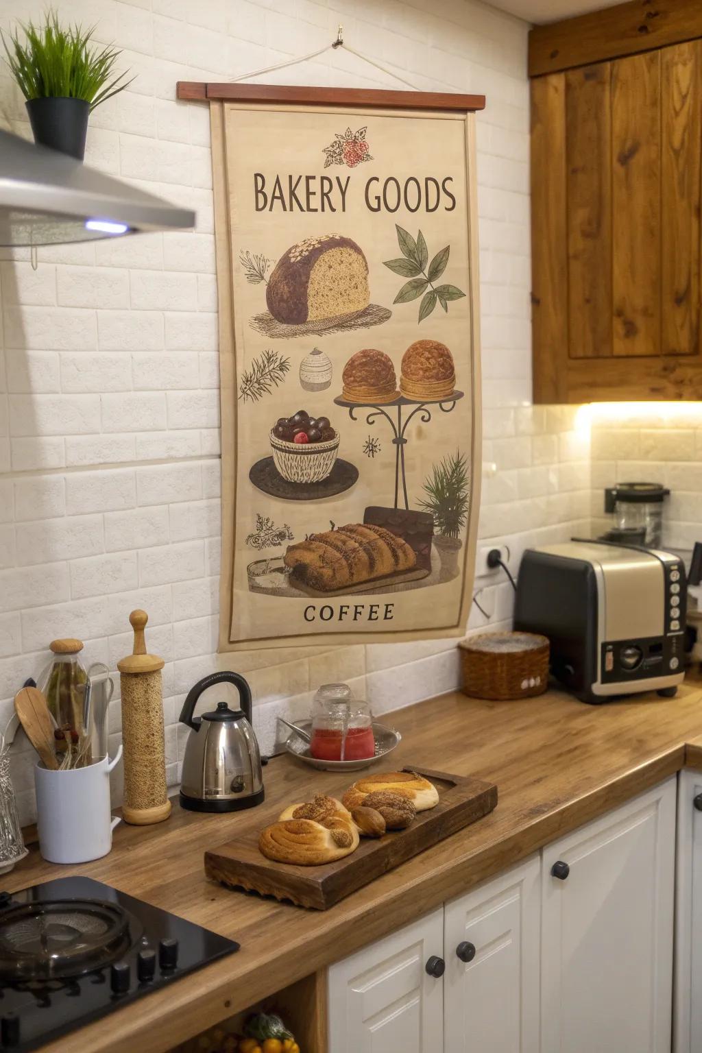 Food-inspired posters bring flavor to kitchen spaces.