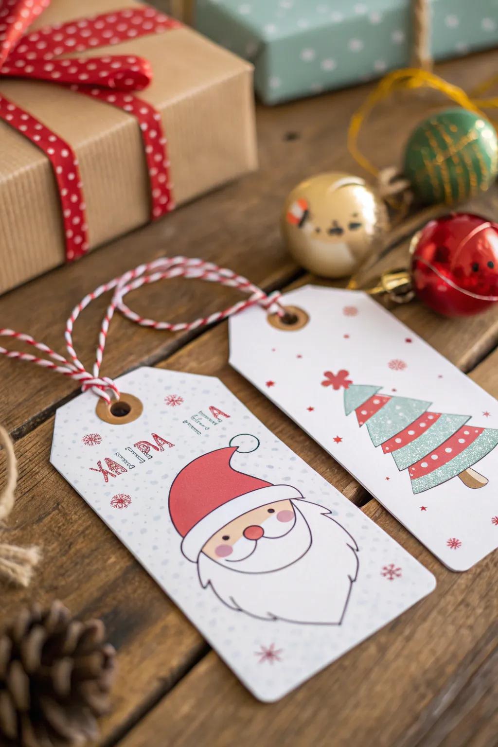 Charming holiday gift tags ready for gifting.