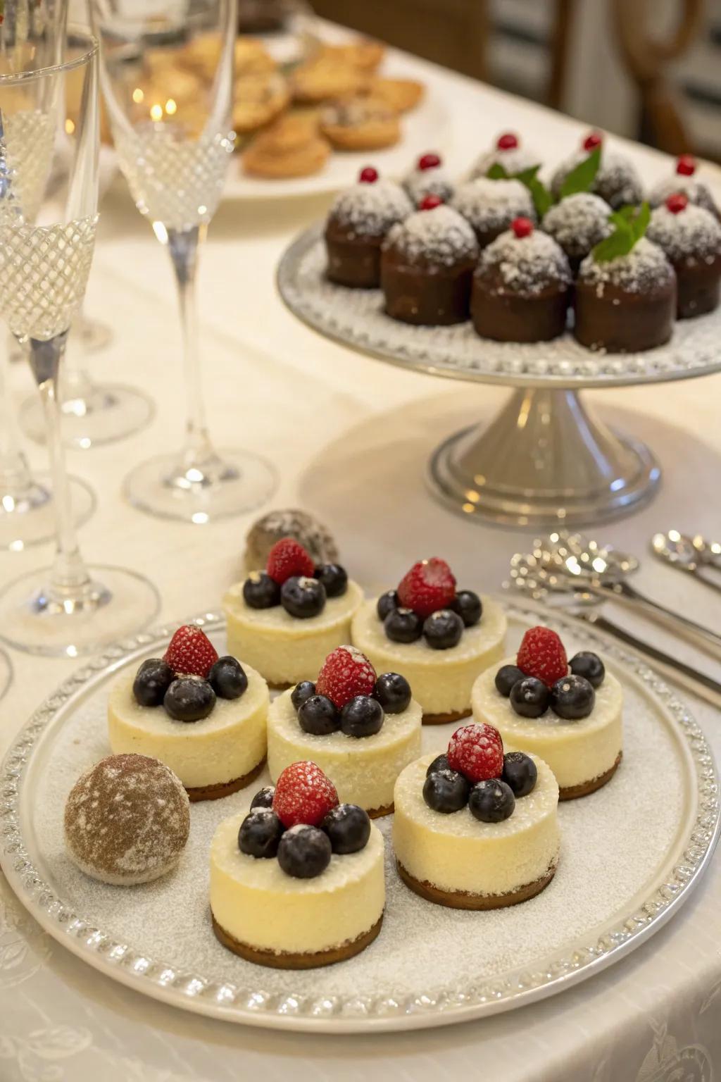 An indulgent dessert spread to conclude the night.