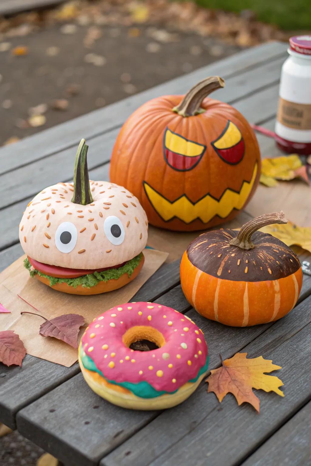 Delight with pumpkins disguised as your favorite foods.