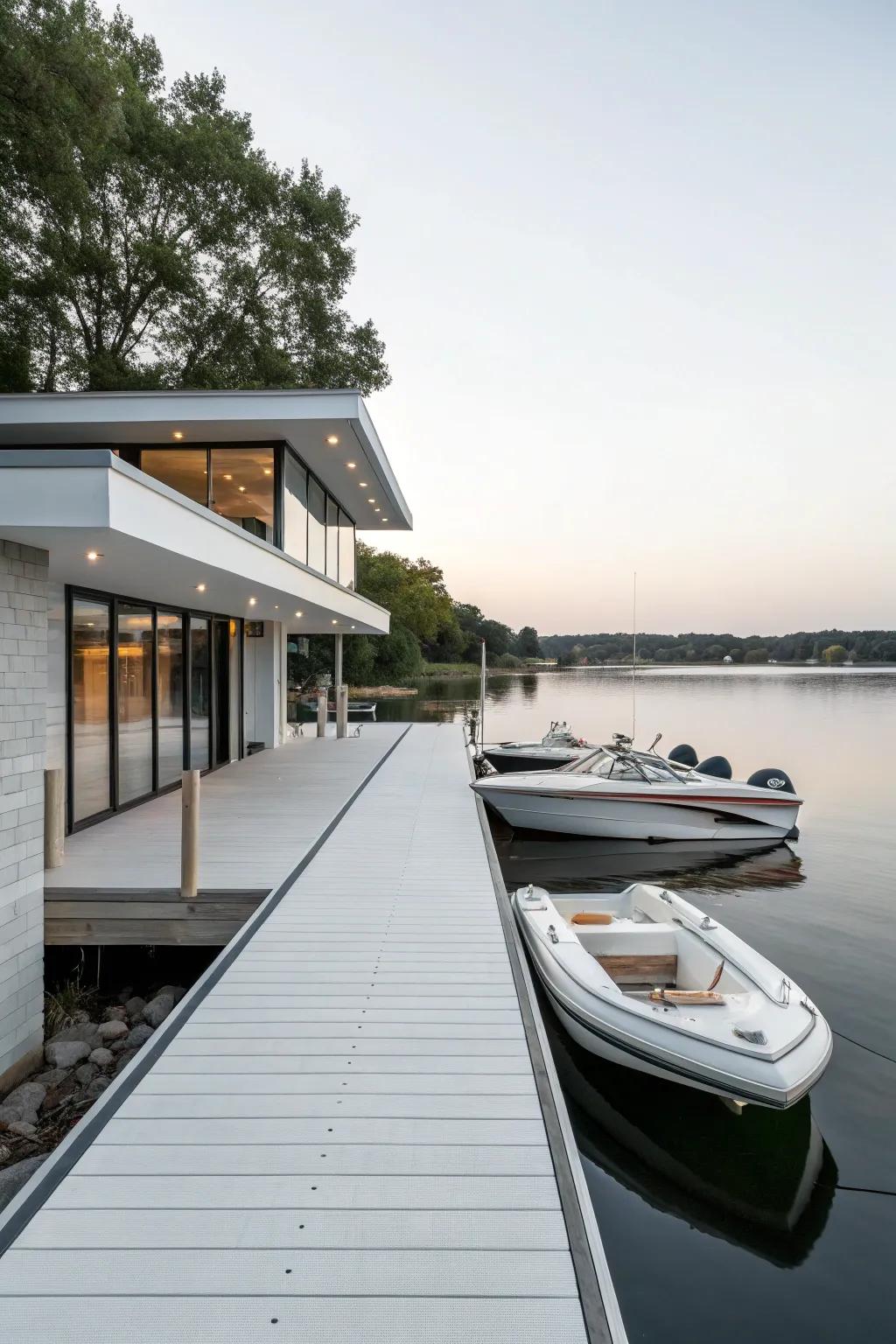 A dock design that exudes simplicity and elegance.