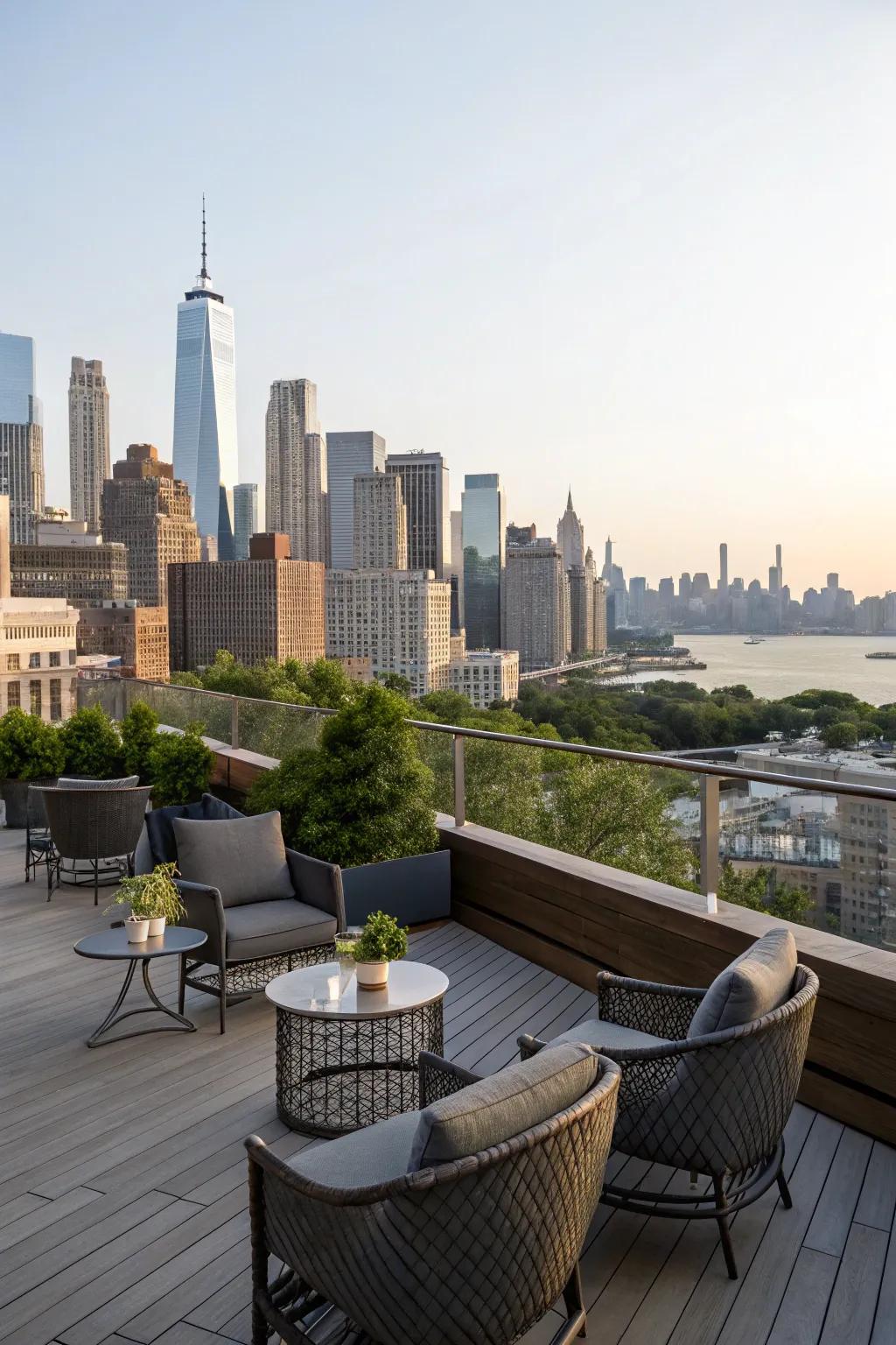 Make the most of your rooftop deck by showcasing stunning city views.