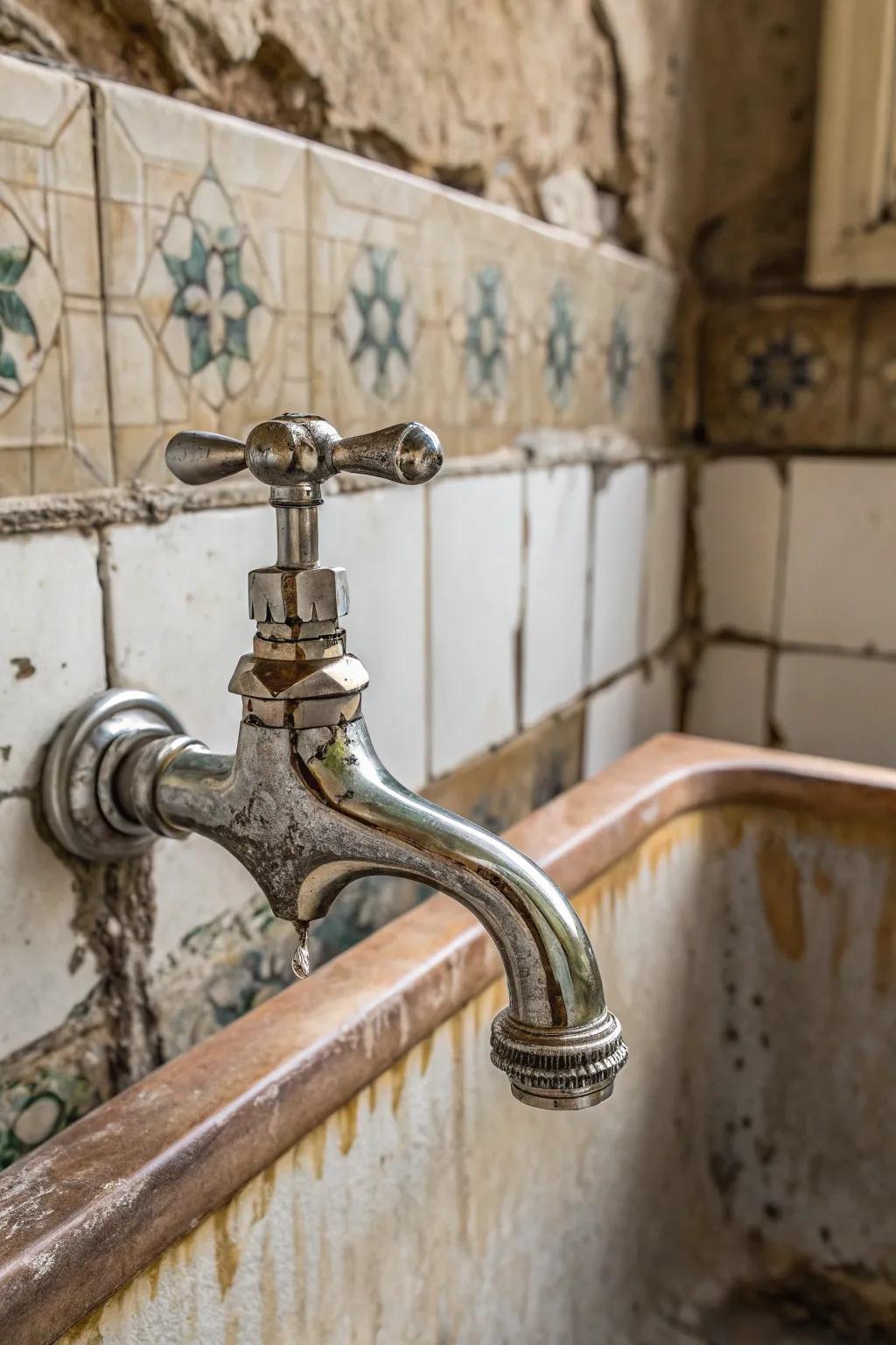 Vintage spout faucets evoke a sense of history and charm.