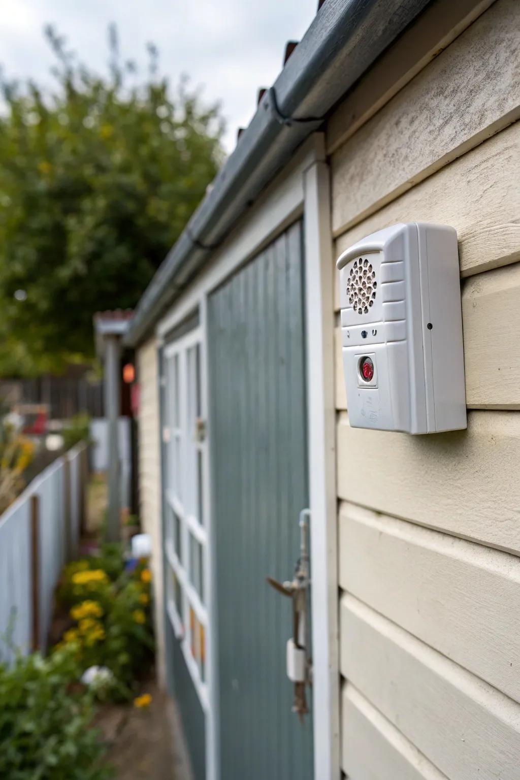 A shed alarm system offers vigilant protection against unauthorized access.