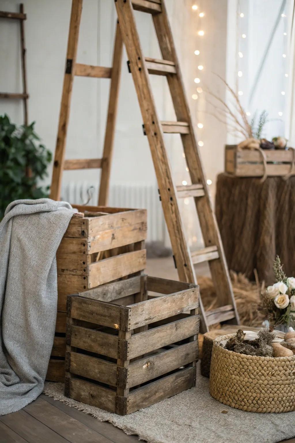 Rustic wooden elements add depth to the setup.