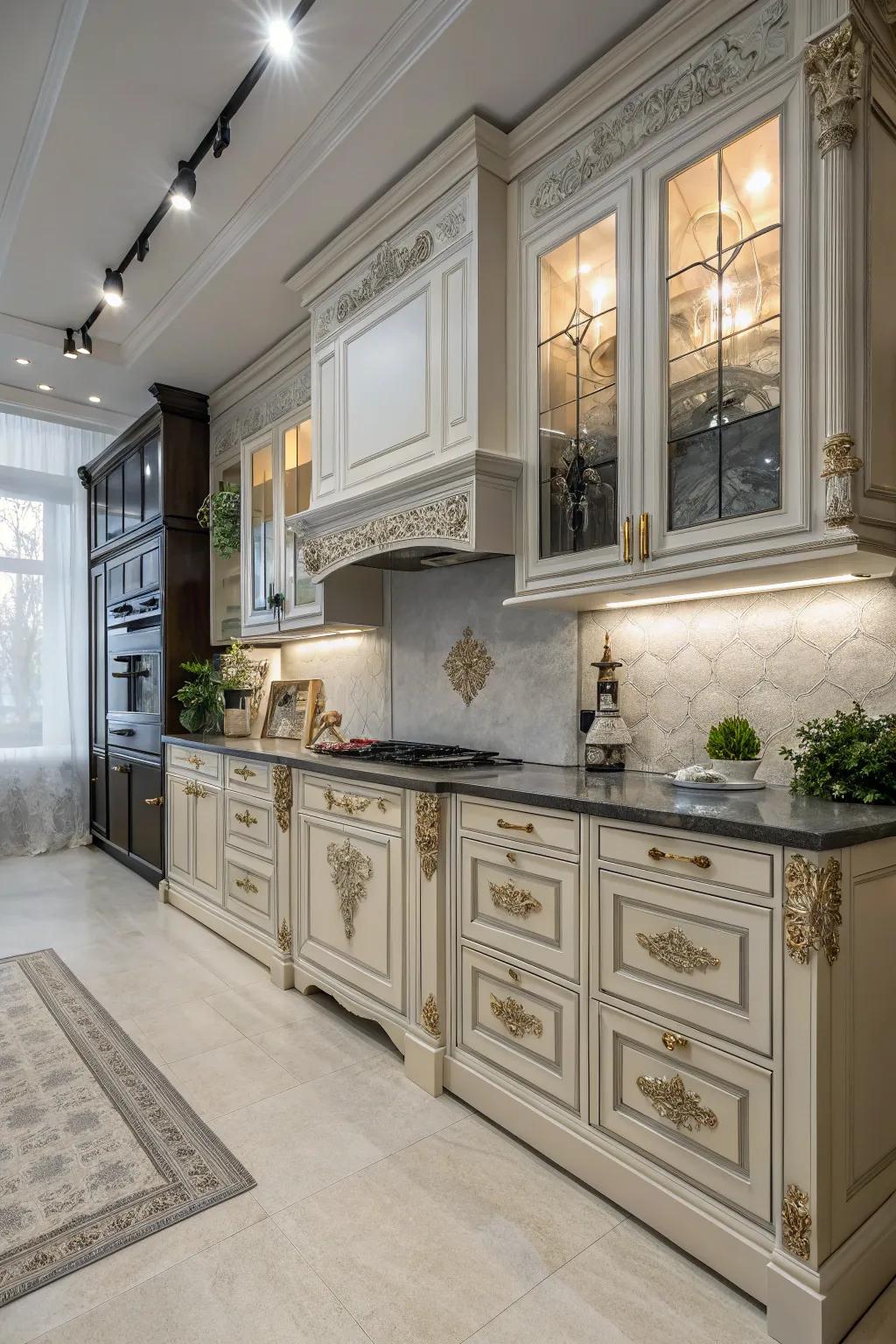 A harmonious mix of modern and traditional styles creates a unique kitchen aesthetic.