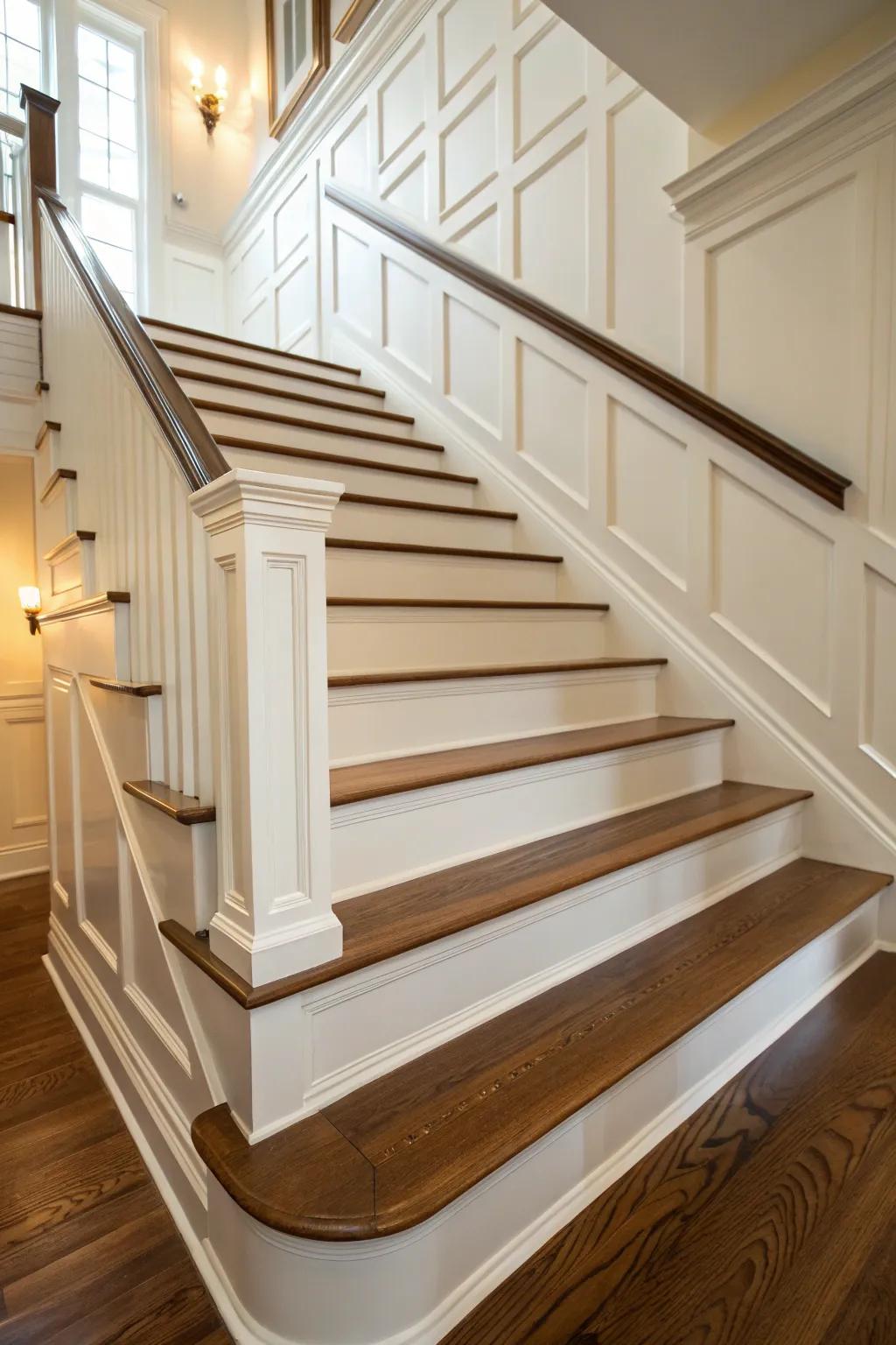 Trimmed skirt boards enhance the architectural lines of your staircase.
