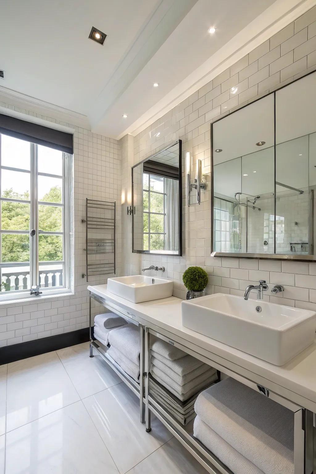 Modern design elements create a sleek and easy-to-maintain bathroom.