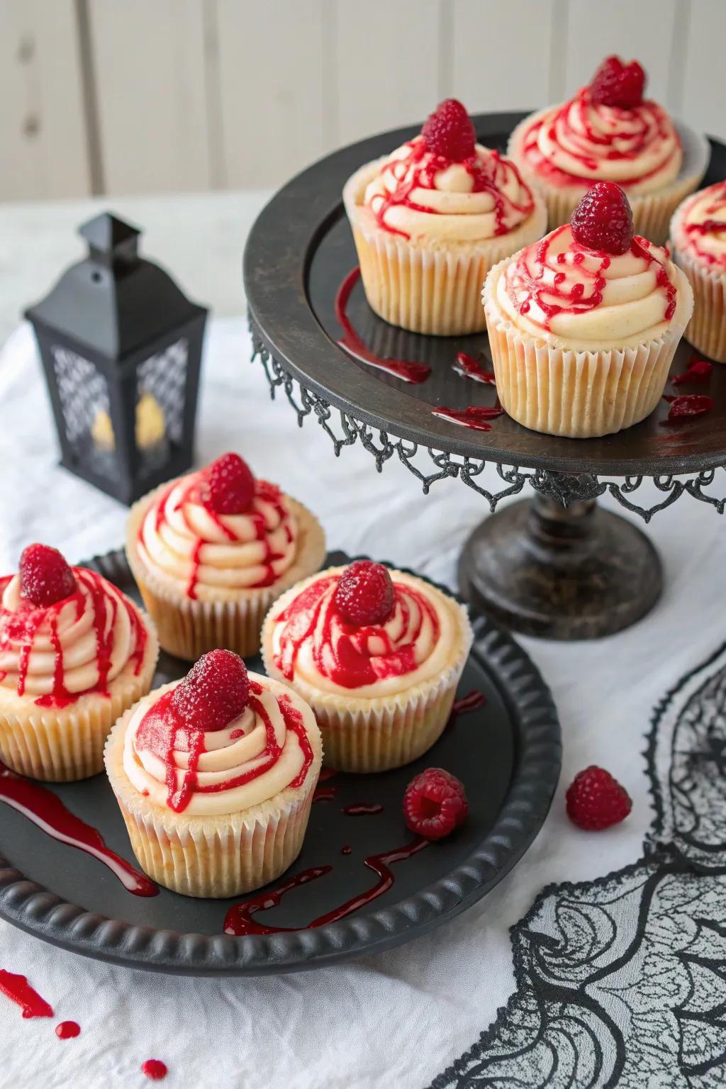 Sweet treats with a blood-red twist are perfect for your vampire party.