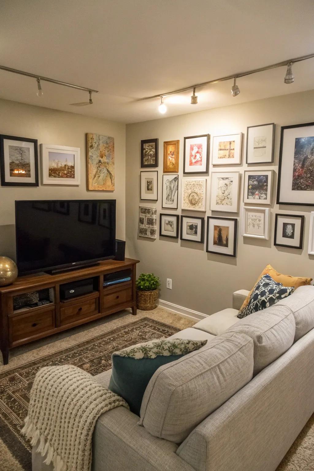 A gallery wall adds character and personalization