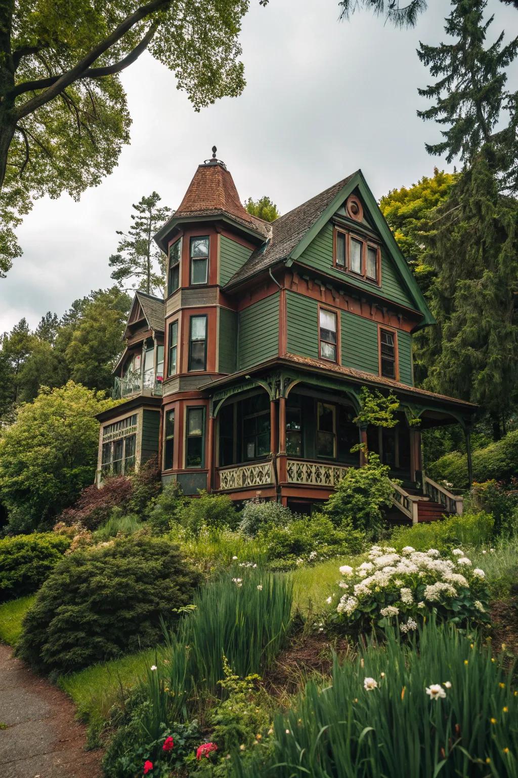 Earthy colors harmonize Victorian homes with their natural surroundings.