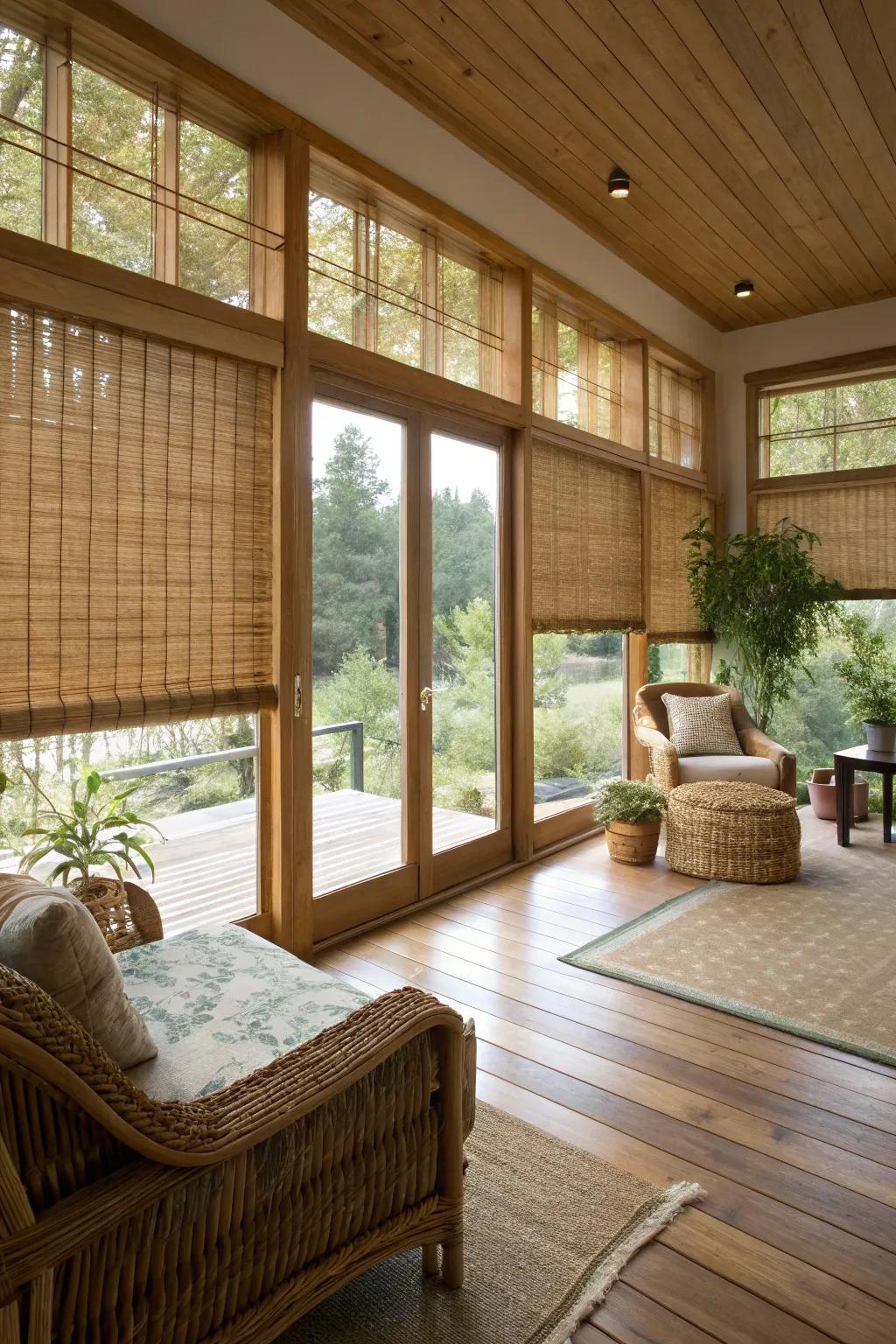 Bamboo shades add natural warmth to any room.