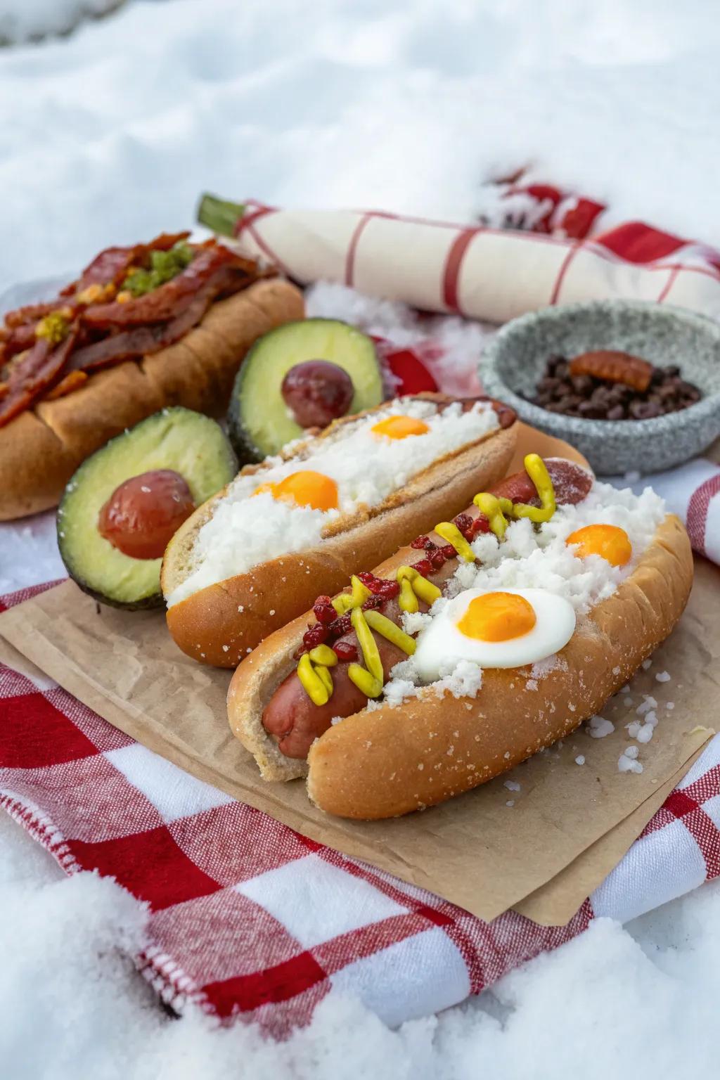 Gourmet hot dogs add a fun twist to any picnic.