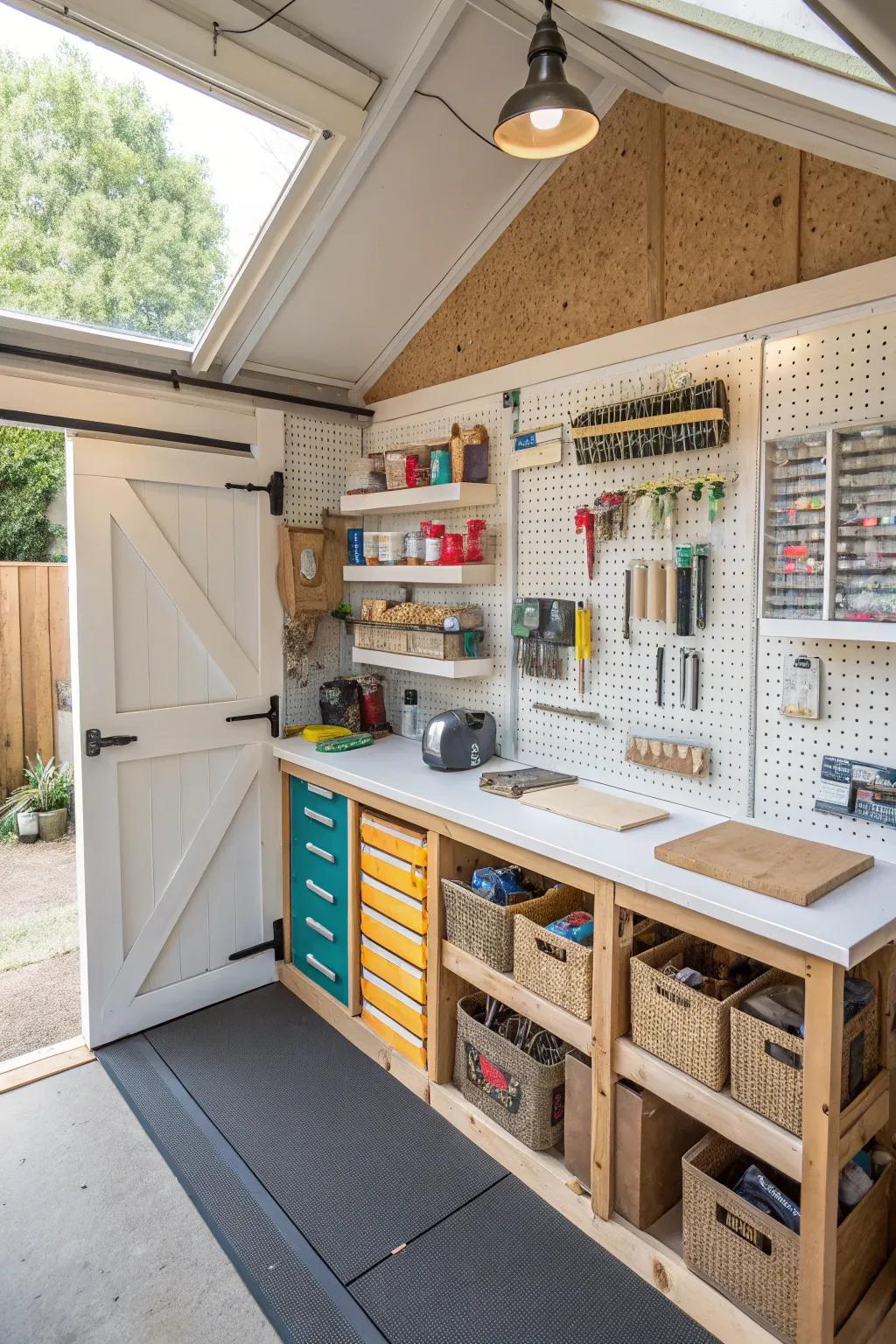 Turn your shed into a craft workshop for your DIY projects.