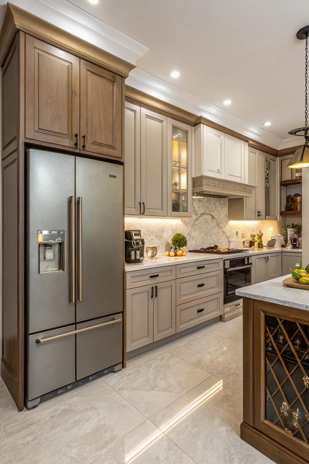 Matching cabinetry creates a unified and harmonious kitchen design.