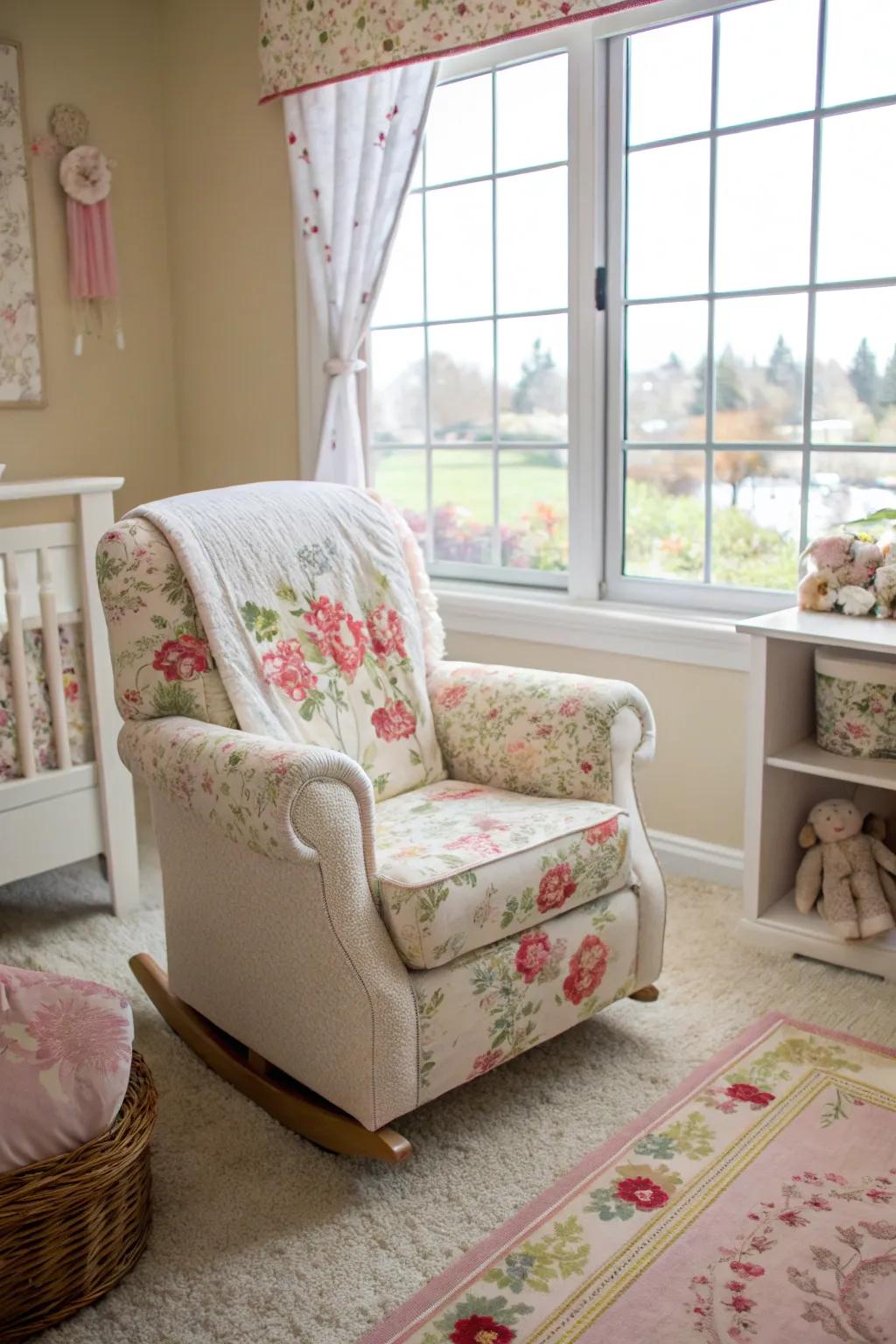 A cozy rocker for those precious bonding moments.